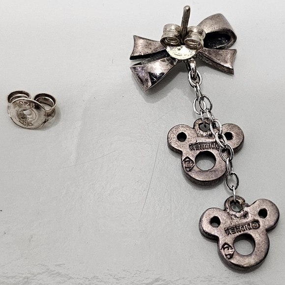 🇨🇦 Birks Disney Mickey Mouse Sterling Silver & Marcasite Gemstone Earring - Picture 5 of 9